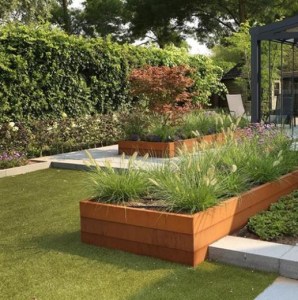 Modulaire Bloembak Corten 28cm Hoog, Stel Zelf Uw Bloembak Samen! A. van Elk BV